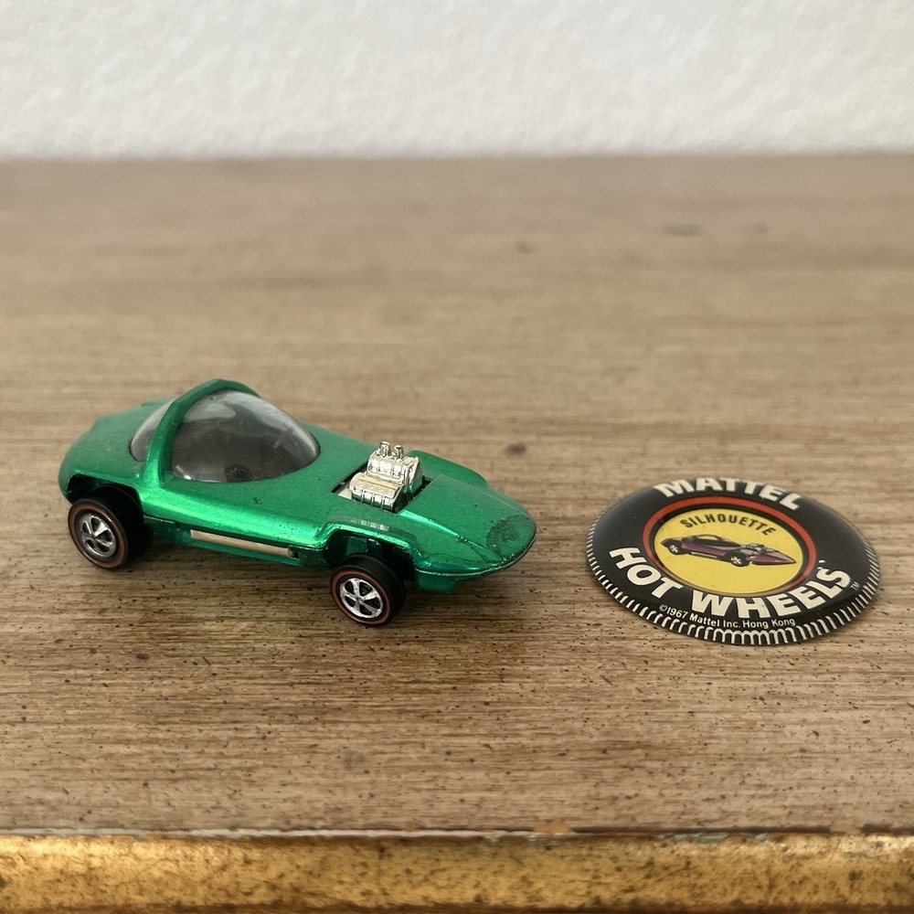 Hot Wheels Redline Silhouette Green 1968 USA Spectraflame w/ Button